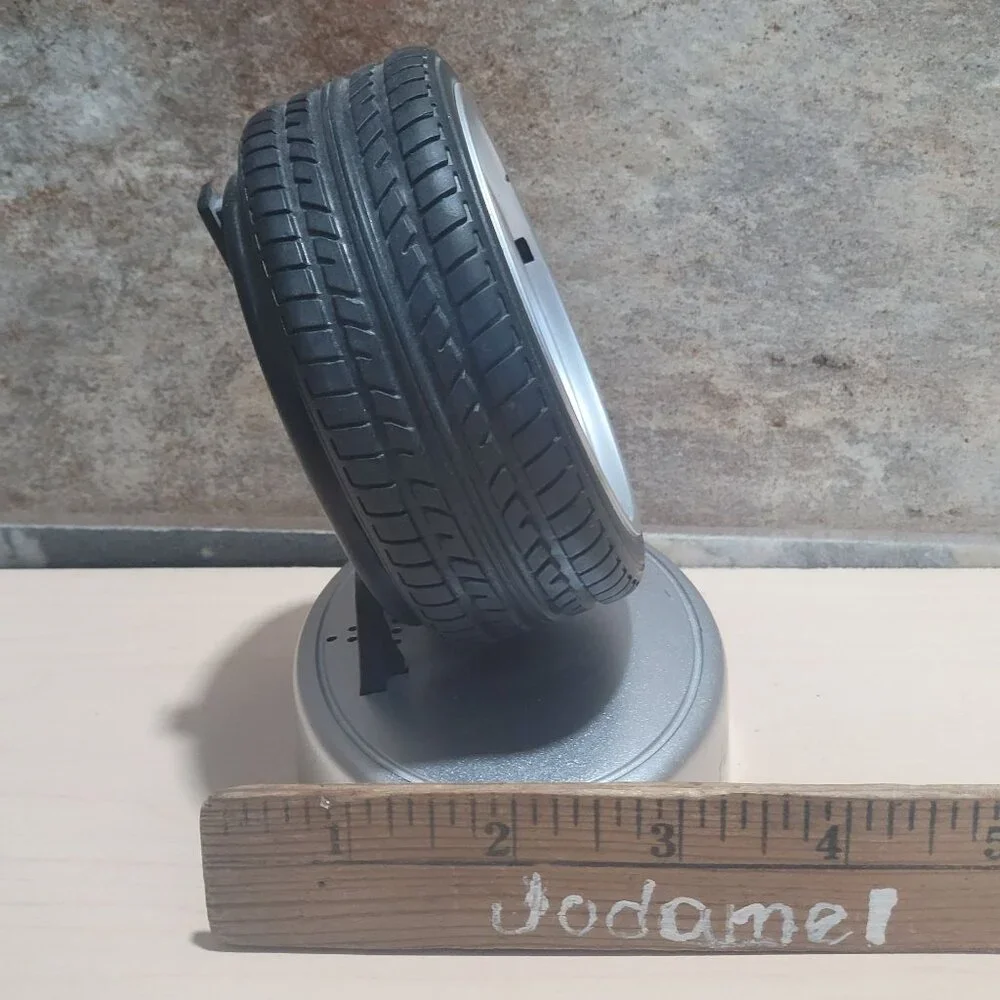 Tire Shaped Desk Alarm Clock Missing Bottom Battery Cover